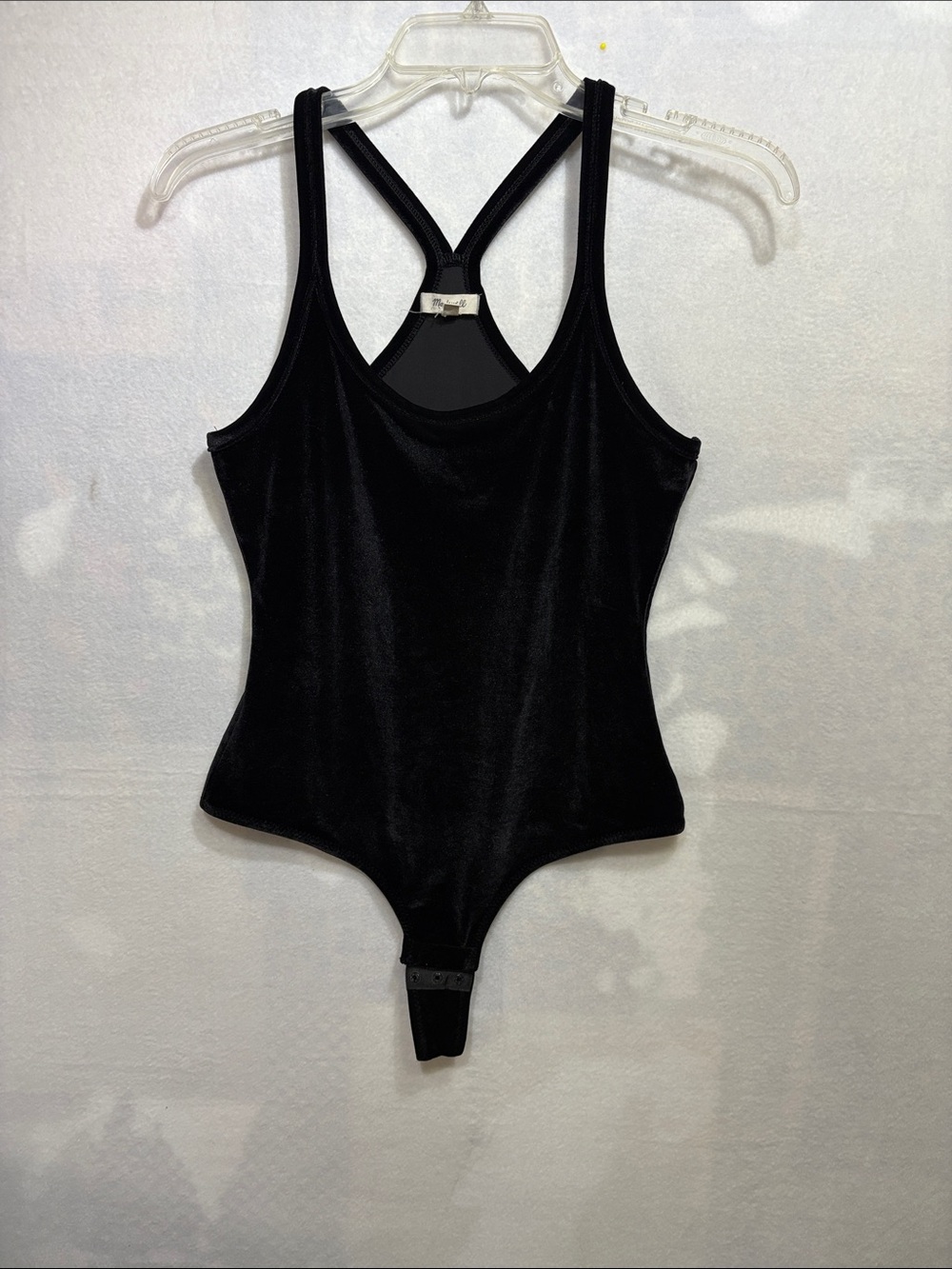 Madewell Black Velvet Racerback Bodysuit